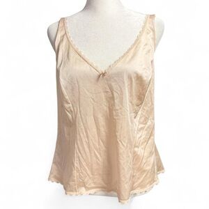 Vintage Fruit of the Loom Nude Lace Trim Camisole Size 40